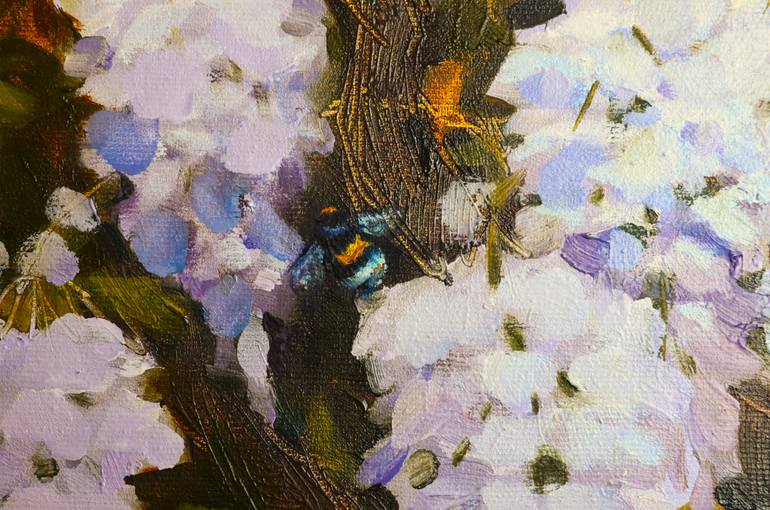 Original Glitch Floral Painting by Hanna Bulgakova