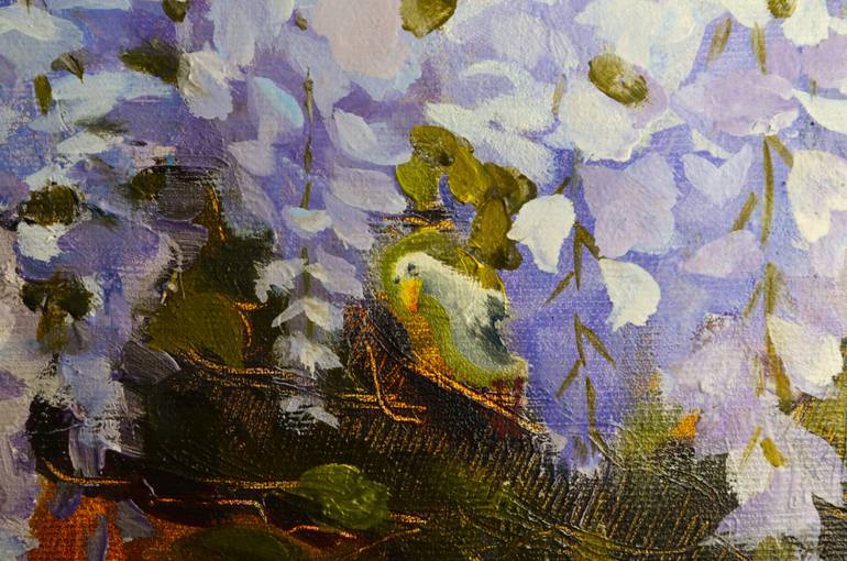 Original Glitch Floral Painting by Hanna Bulgakova