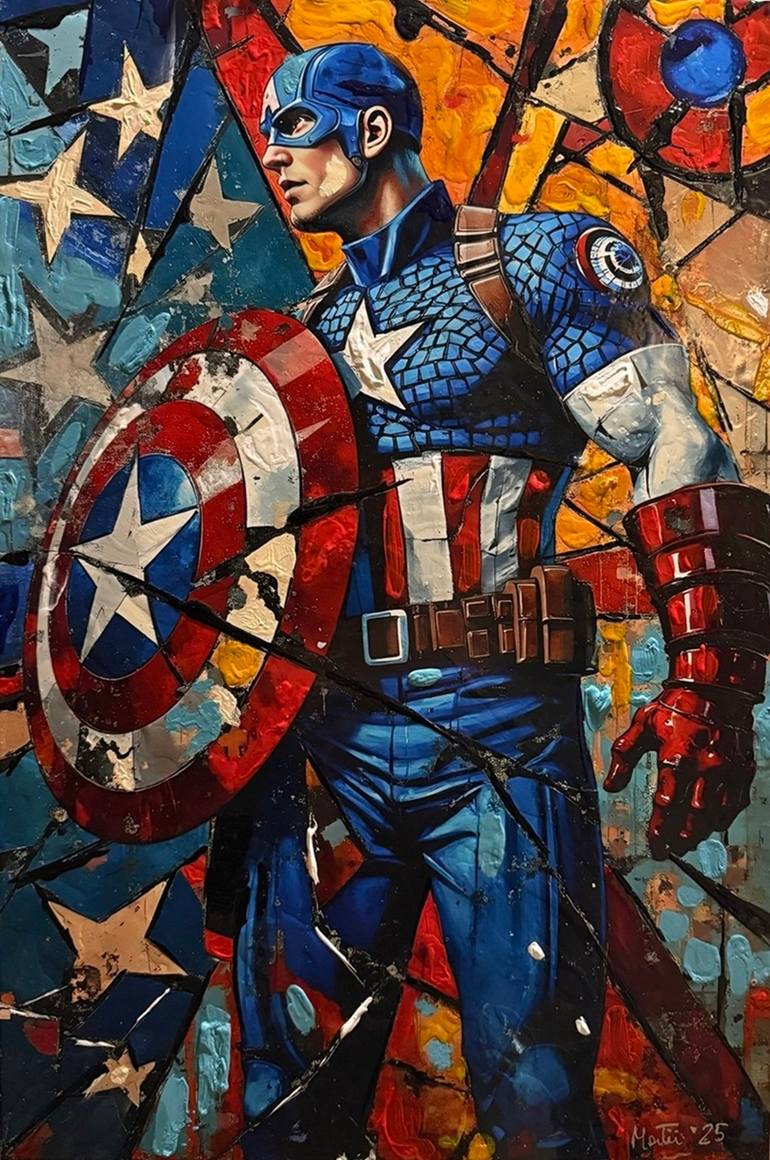 Original Pop CultureCelebrity Mixed Media by Maurizio Martini Pop Art Art on Acrylic Captain America Original Pop CultureCelebrity Mixed Media by Maurizio Martini Pop Art Art on Acrylic Captain America