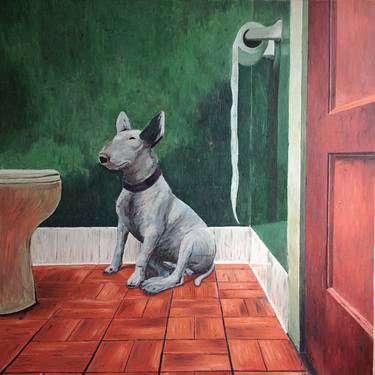 Bull terrier - Waiting for a bath thumb