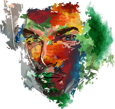 Original Abstract Men Mixed Media by Luisa Vicente