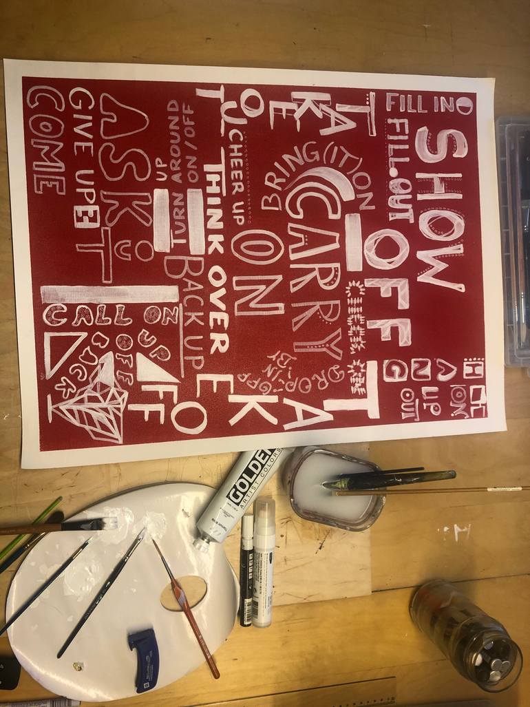 Original Conceptual Language Painting by Sylvia B