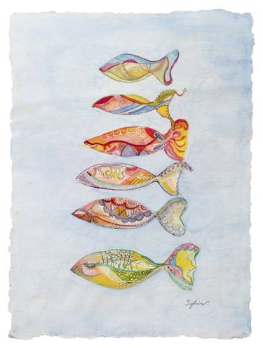 Print of Modern Fish Paintings by Sylvia B