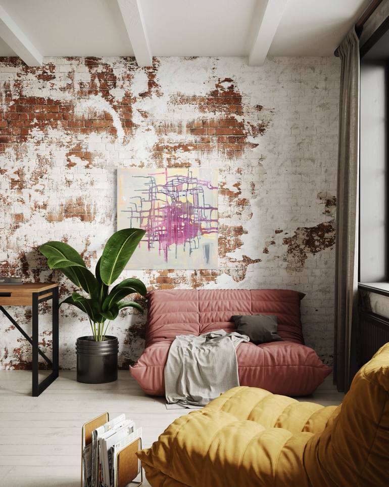 Original Abstract Science/Technology Painting by Courtney Cotton