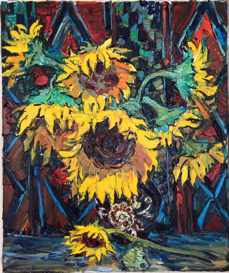 Sunflowers Painting by Olha Sarakhman | Saatchi Art