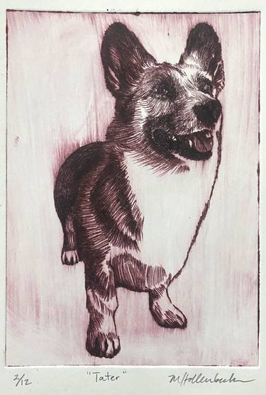 Original Realism Dogs Printmaking by Mark Hollenbeck