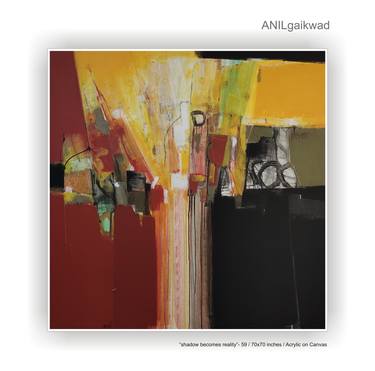 Original Abstract Expressionism Abstract Paintings by Anil Gaikwad