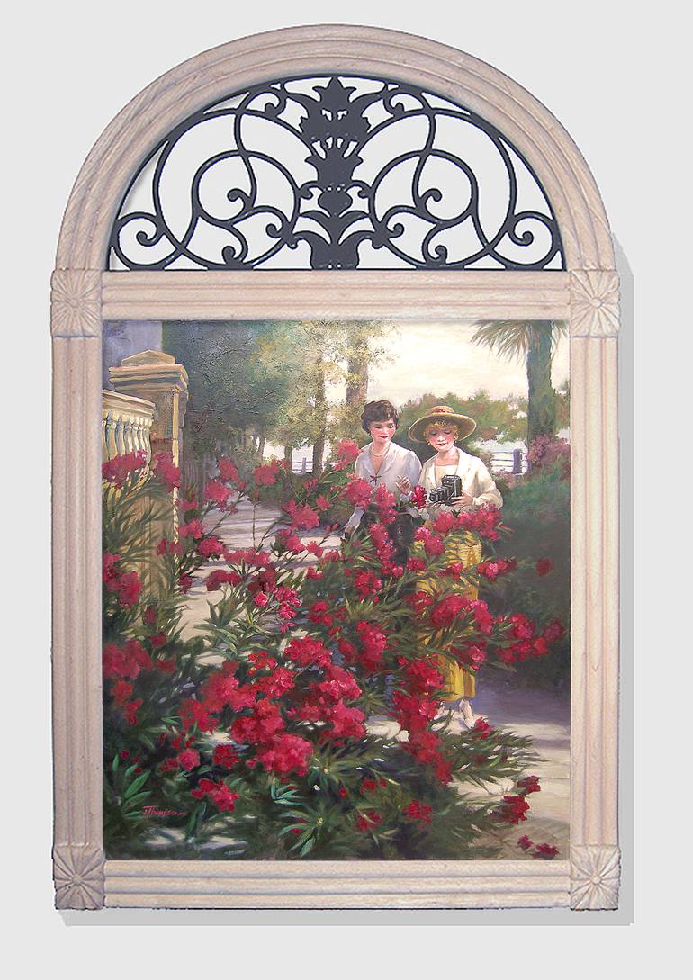 Original Fine Art Garden Painting by Judy Thompson-Phillips