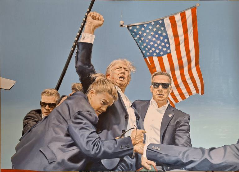 Original Photorealism Politics Paintings by Zrincassoart Zrinka Ocelić