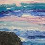 A beautiful, mesmerizing scene of the sea. It gently caresses the rock that's touching it and they live together in harmony.
Gorgeous colors of purple, white and blue twirl within this painting bringing it closer to life in your imagination.
What do you see? What is your mind telling you? Enjoy this to the fullest while watching the Admirable water....