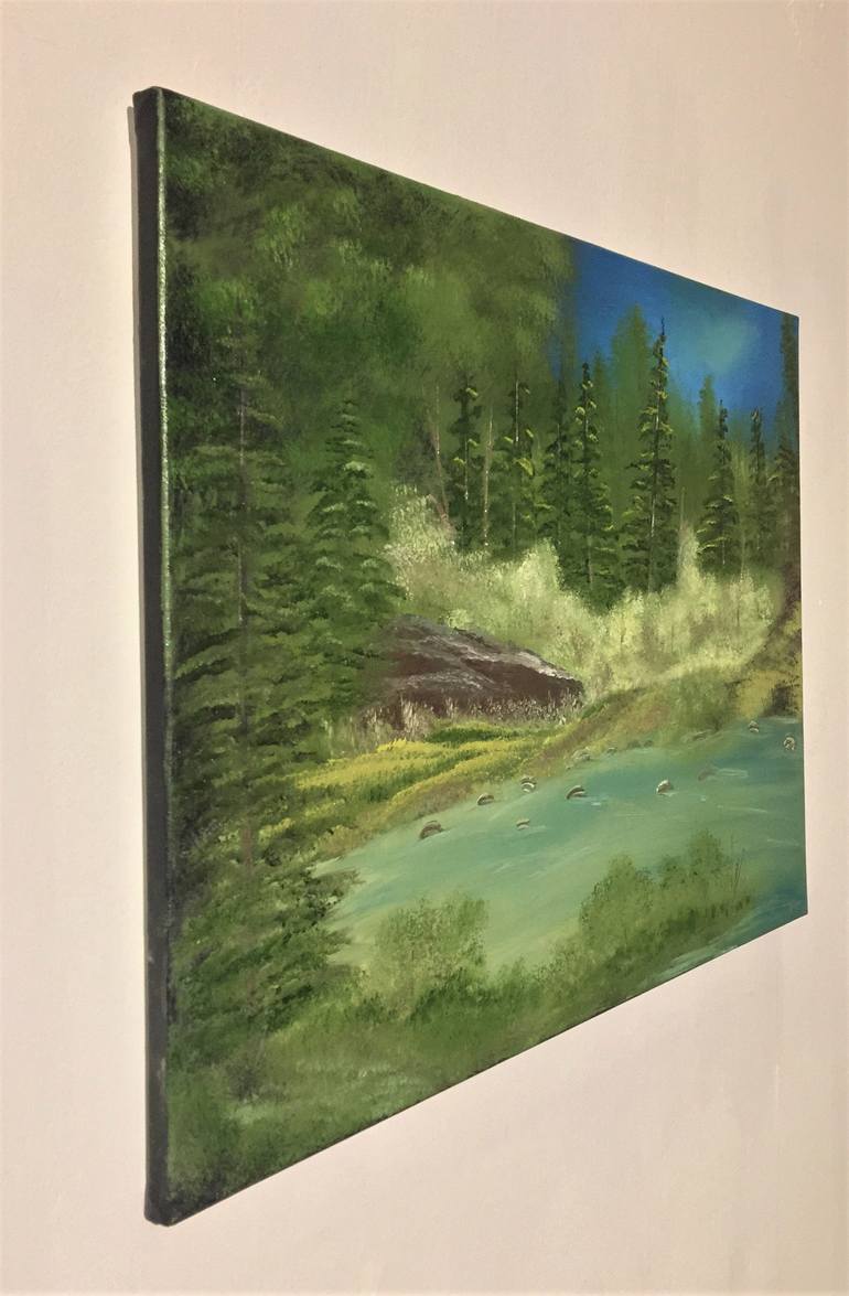 The Sleeping Rock Painting by Melpomeni Saatchi Art