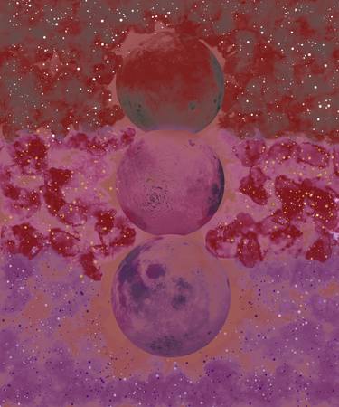 Print of Impressionism Outer Space Mixed Media by Melpomeni Georgeadis