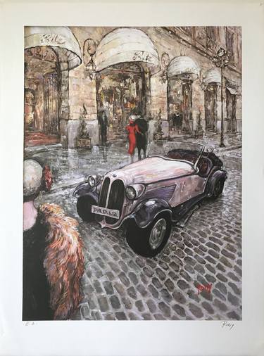 Original Figurative Automobile Printmaking by Rodica  RODY Iliescu