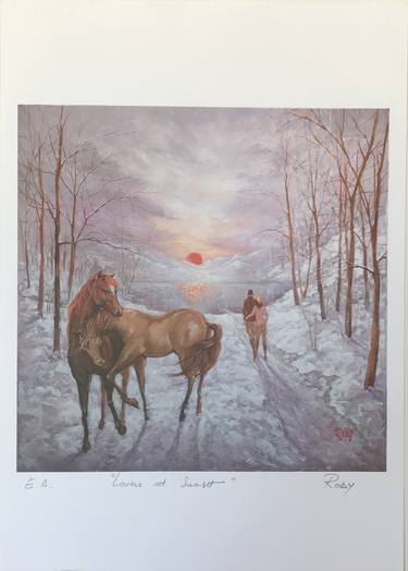 Original Horse Printmaking by Rodica  RODY Iliescu
