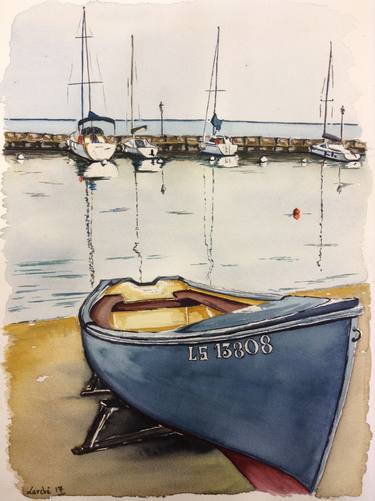 Original Figurative Boat Paintings by Jean Francois Larche