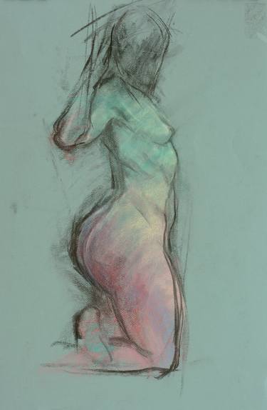 Original Abstract Nude Drawing by Lyubov Biryukova