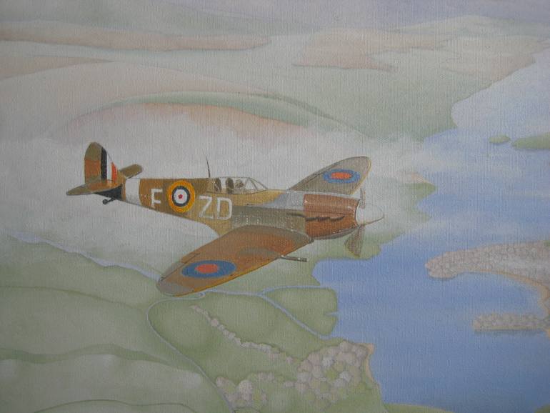 Spitfire Mk 11 1941 over Conniston Water. Painting by David Roffey ...
