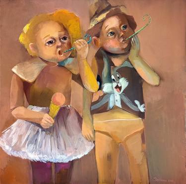 Print of Figurative People Paintings by Estela Raileanu