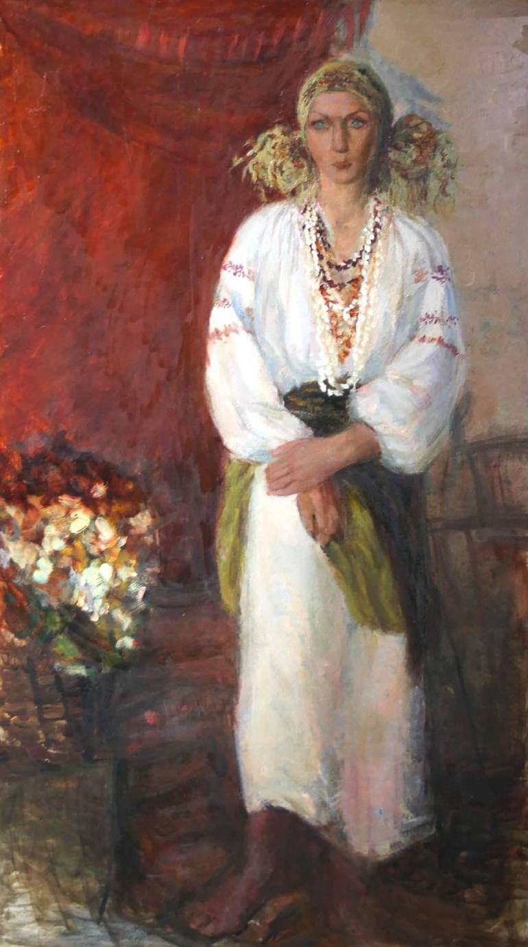 Carpathian woman in traditional dress Painting by Anastasiya Bernie |  Saatchi Art Canada