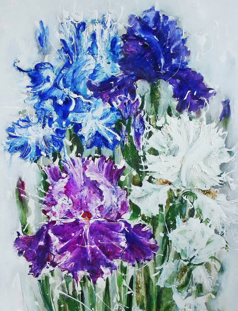 Original Expressionism Floral Painting by Anastasiya Bernie