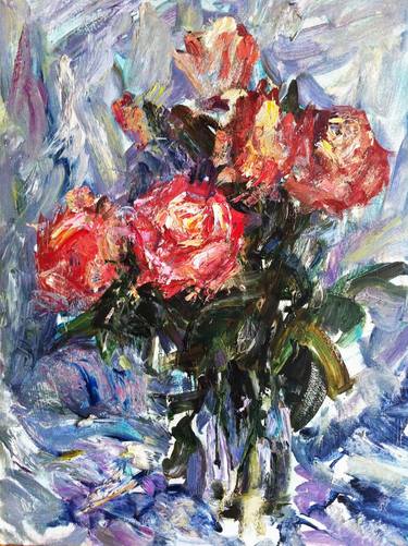 Original Abstract Expressionism Floral Paintings by Anastasiya Bernie
