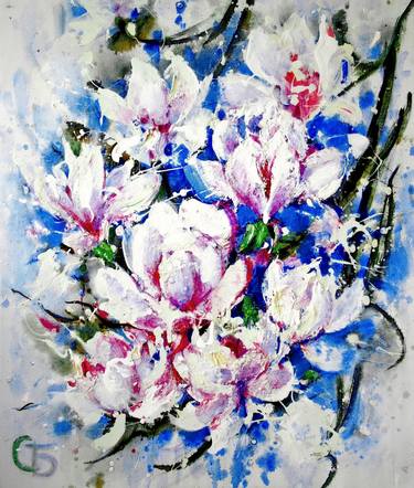 Original Expressionism Floral Paintings by Anastasiya Bernie