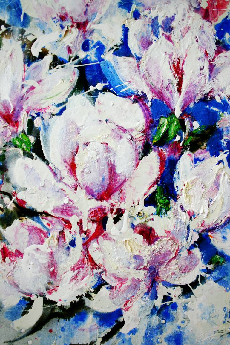 Original Expressionism Floral Painting by Anastasiya Bernie