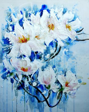 Original Expressionism Floral Paintings by Anastasiya Bernie