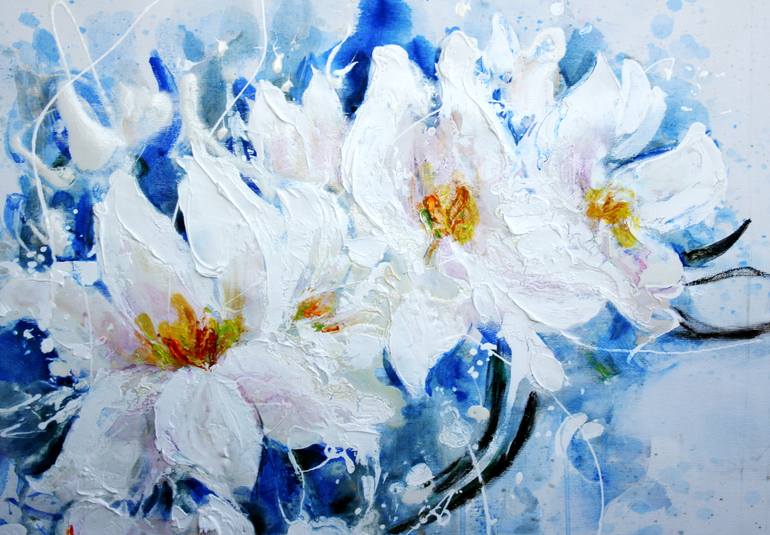 Original Expressionism Floral Painting by Anastasiya Bernie