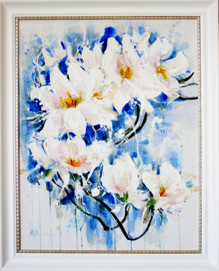 Original Expressionism Floral Painting by Anastasiya Bernie