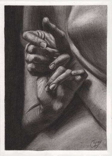 Hands study / woman / figurative / charcoal thumb