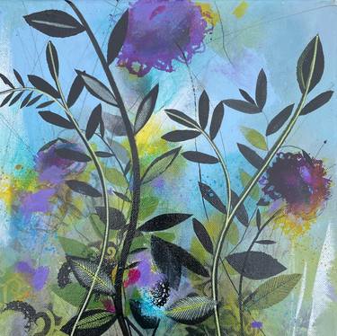 Print of Abstract Expressionism Floral Mixed Media by Nicola Durrant