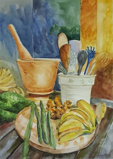 Print of Cuisine Paintings by Socorro Pinky Peralta