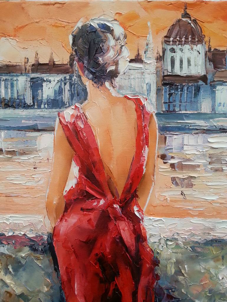 Original Impressionism Women Painting by Denis Moroz