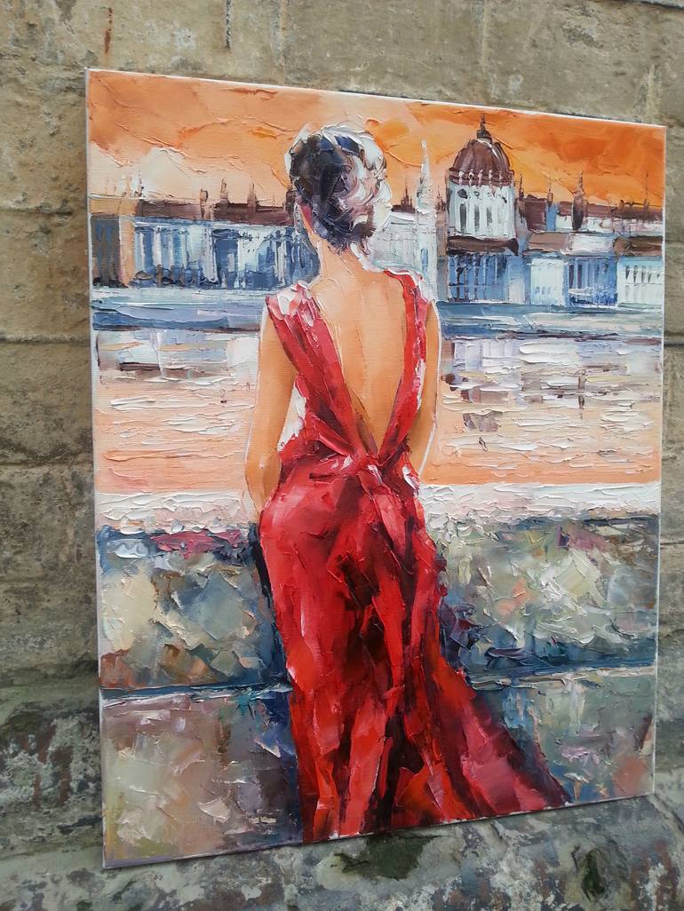 Original Impressionism Women Painting by Denis Moroz