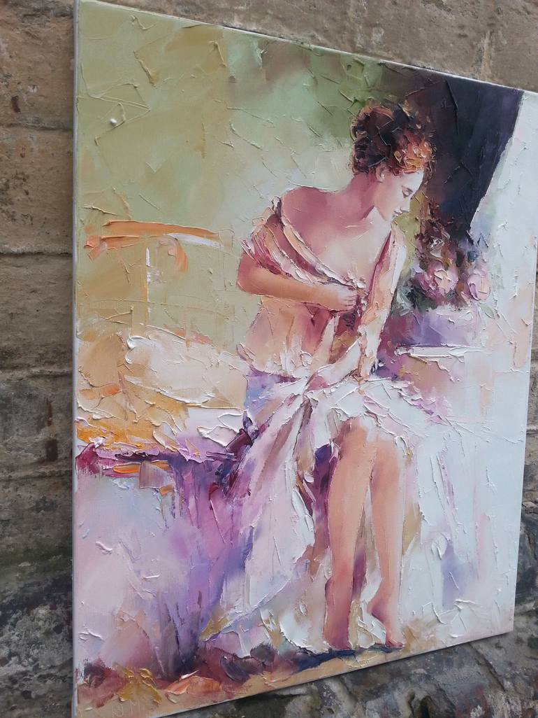 Original Impressionism Women Painting by Denis Moroz