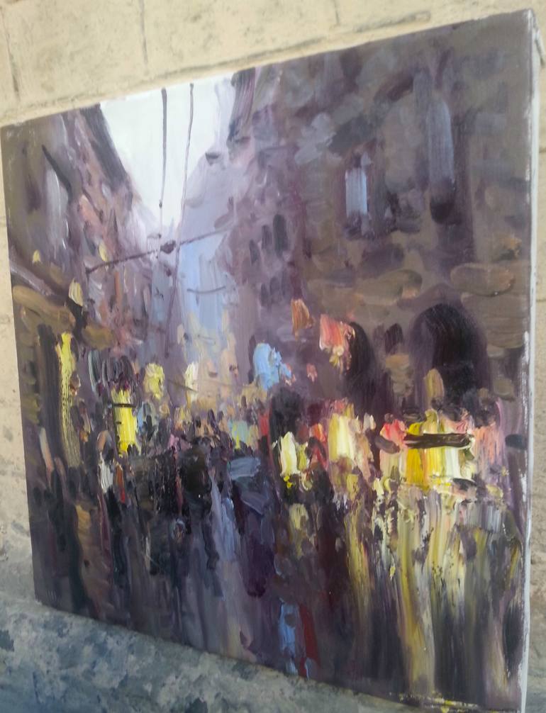 Original Expressionism Cities Painting by Denis Moroz