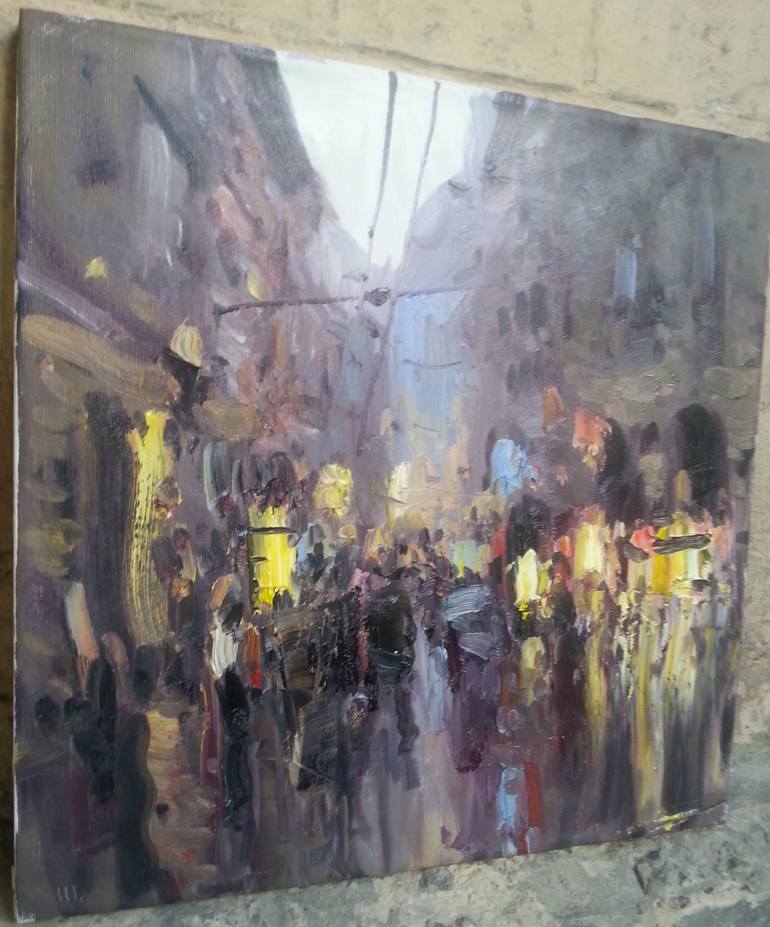 Original Expressionism Cities Painting by Denis Moroz