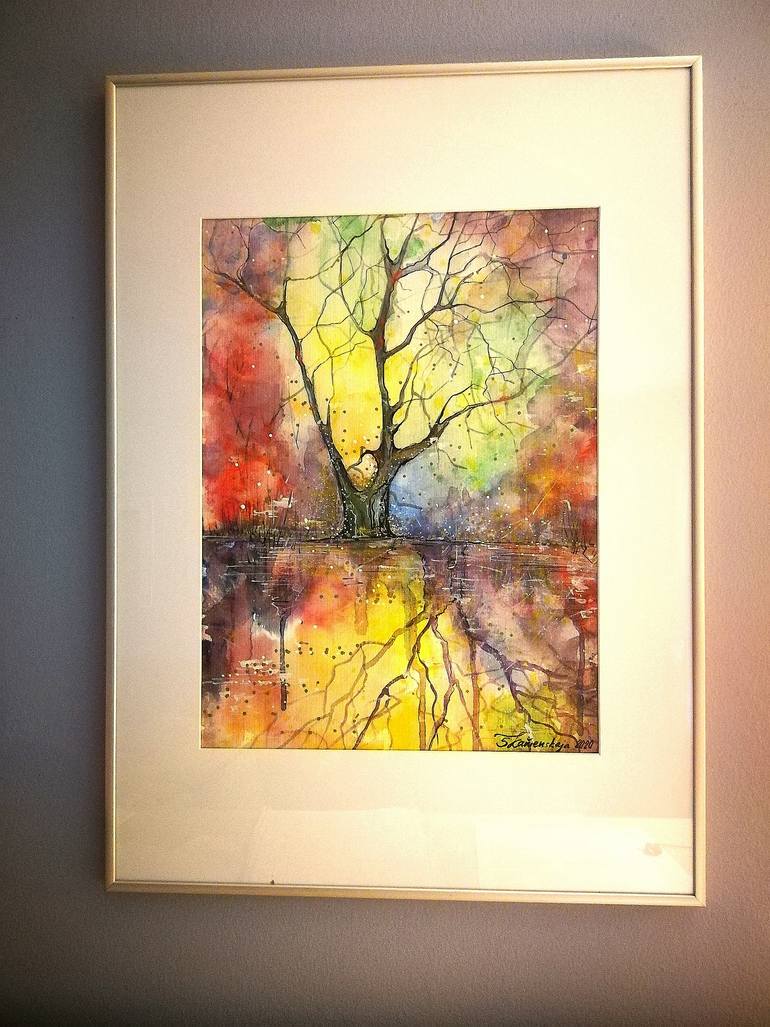 Original Art Deco Botanic Painting by Soja Kamenskaja