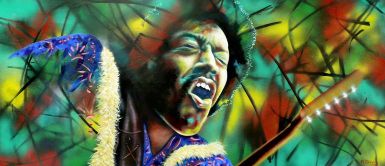 Jimi Hendrix - Experience Original Painting by mark antony skirving