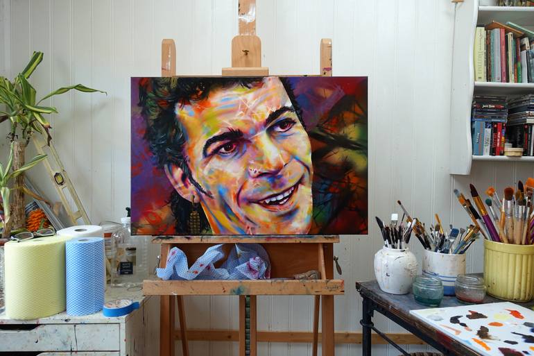 Original Expressionism People Painting by Mark Antony Skirving