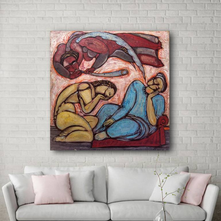 Original Figurative Classical mythology Painting by Nikolay Sologubov