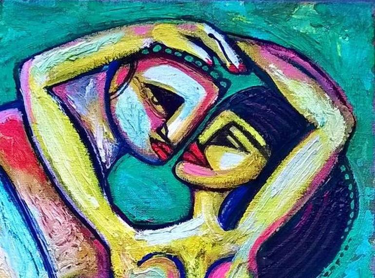 Original Expressionism Erotic Painting by Nikolay Sologubov