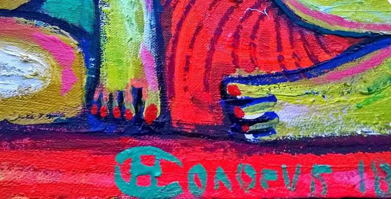 Original Expressionism Erotic Painting by Nikolay Sologubov