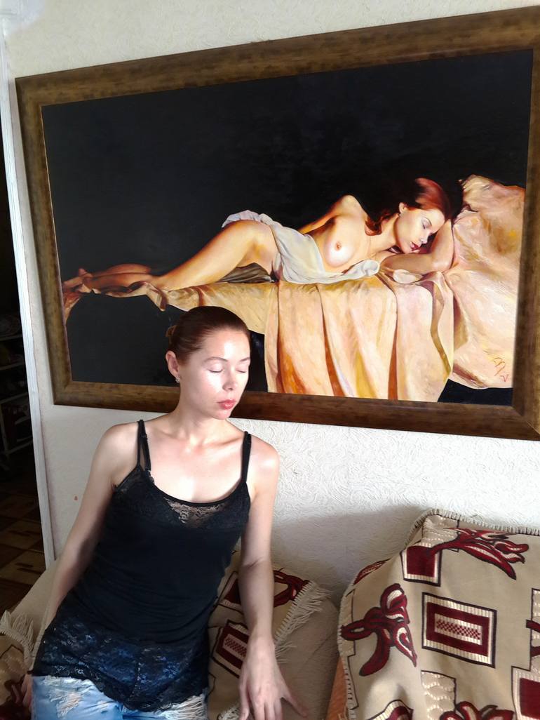 Original Modern Nude Painting by Viktoriya Korzheva