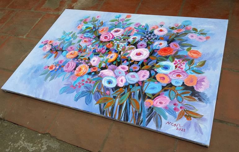Original Garden Painting by Nguyen Chi Nguyen