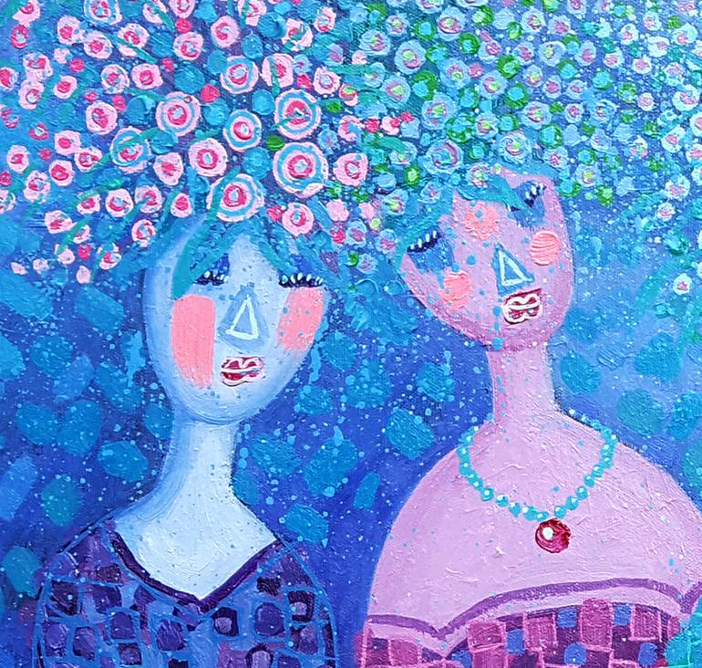 Original Abstract People Painting by Nguyen Chi Nguyen