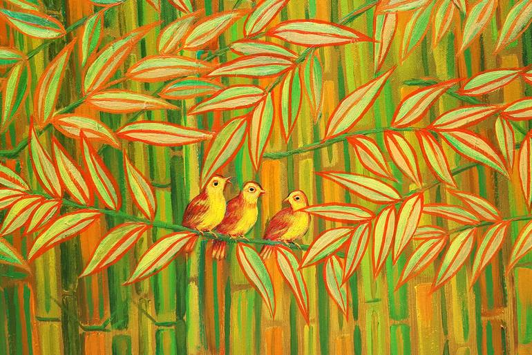 Original Art Deco Nature Painting by Nguyen Chi Nguyen