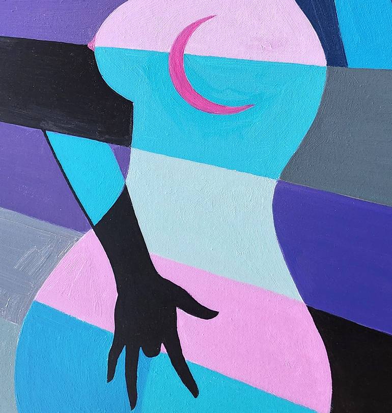 Original Abstract Nude Painting by Nguyen Chi Nguyen