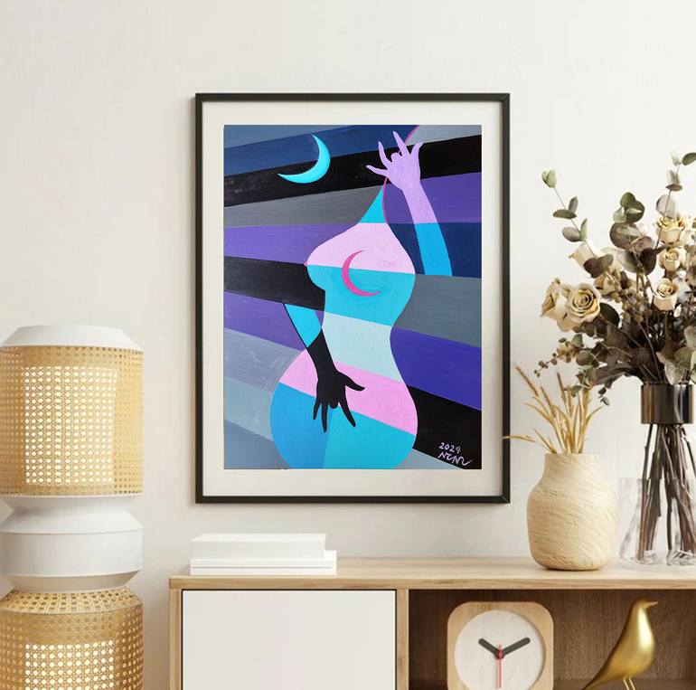 Original Abstract Nude Painting by Nguyen Chi Nguyen